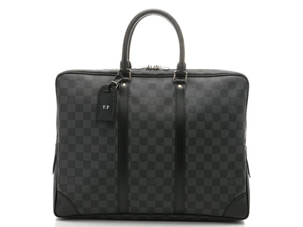 LOUIS VUITTON Business Bag Port Voyage Damier Graphite Black TF